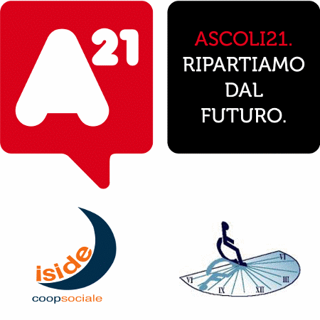 Logo Ascoli21 con Cooperativa Iside e La Meridiana